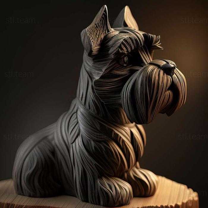 3D model Zwergschnauzer dog (STL)